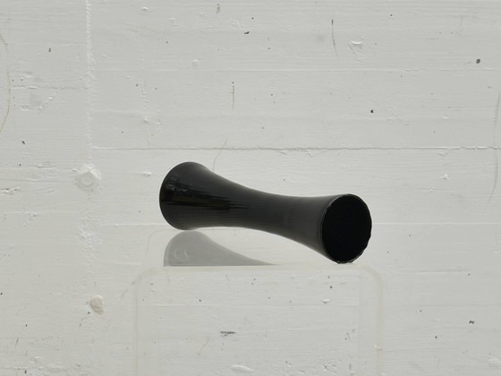 Image 1 of Black mid-century design glass vase