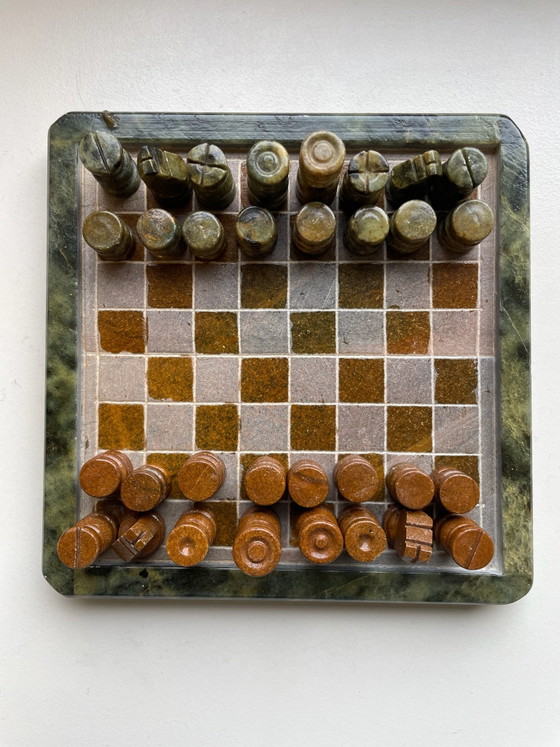 Scacchi - backgammon - solitario - dama - tris (marmo brasiliano) – Oggetti decorativi (photo 5 of 6)
