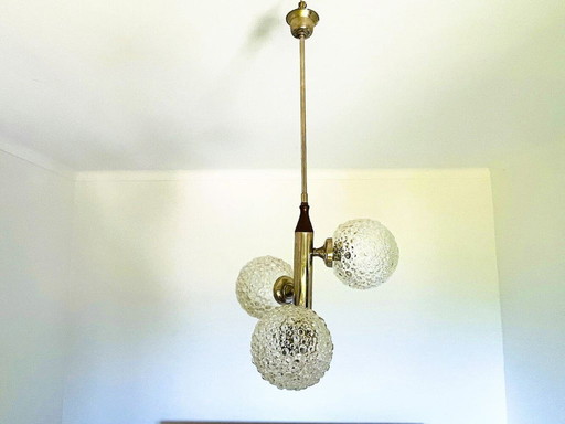 Mid Century Modern cascading chandelier with 3 lights, 1960s