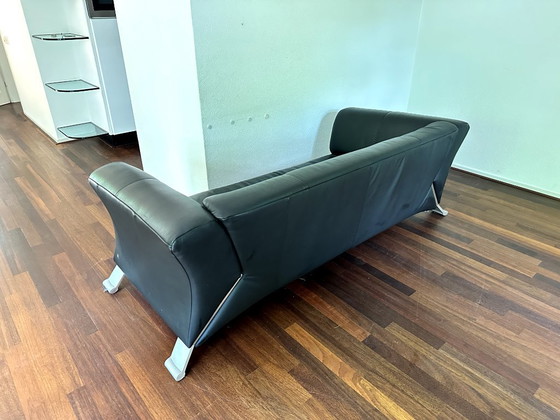Image 1 of Divano di design a 3 posti Rolf Benz 322 Club Sofa in pelle nera
