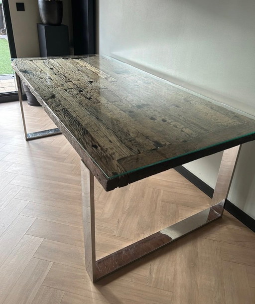 Eettafel Rofra 210x100cm Railway Wood 