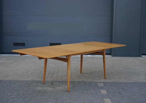 Table de salle à manger extensible en chêne Hans J. Wegner Modèle AT 310 par Andreas Tuck,1960s
