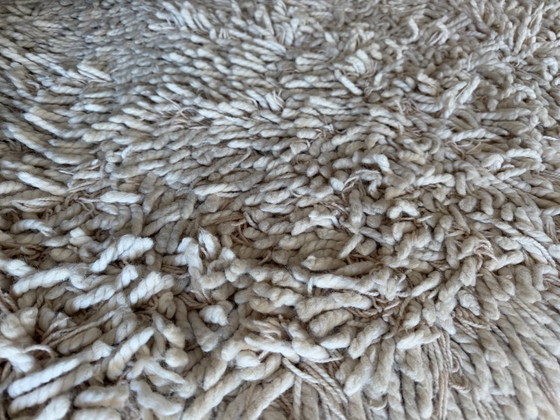Image 1 of Alfombra grande de lana de pelo largo de 260x200 cm – Woolmark – Crema/Beige