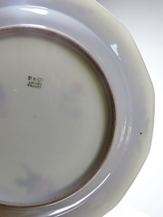 Image 1 of 4 piatti fondi in porcellana di Limoges Bernardaud con decoro floreale degli anni '20-'50
