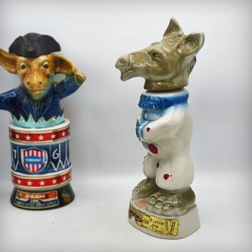 Caraffa in ceramica "Clown Donkey" di Jim Beam, USA, anni '60