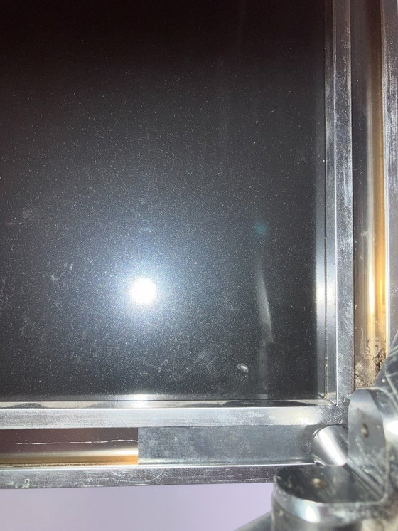 Image 1 of Tavolino Sax ClassiCon - base cromata opaca e vetro nero opaco - design classico