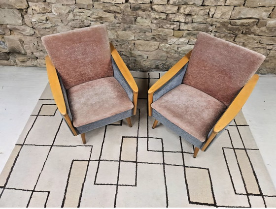 Image 1 of Pair of bicolor armchairs 1960