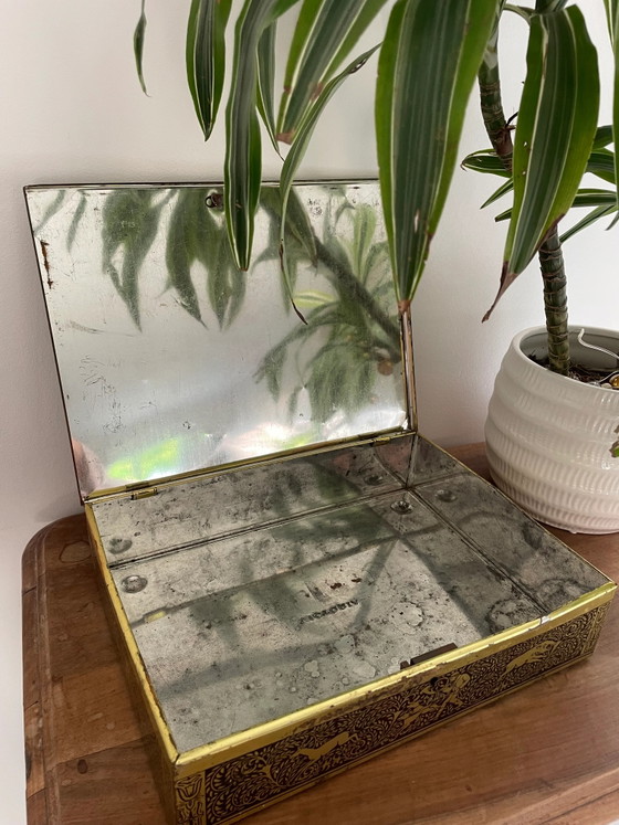 Tin Box - Hunter in the Woods – Decorative Objects, Iron, Vintage (photo 2 of 4)