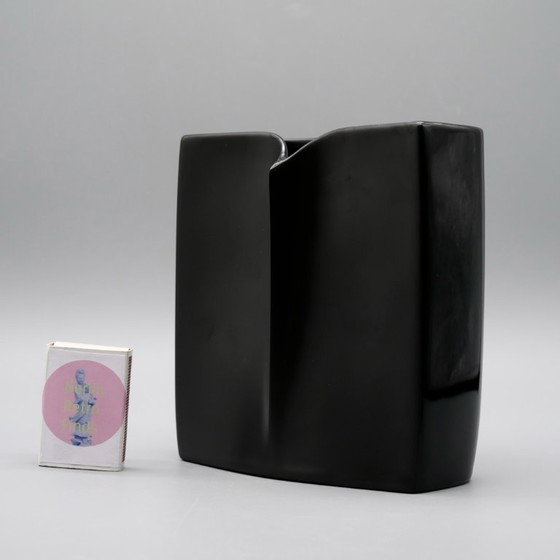 Image 1 of Rosenthal Studio-Line “Owl” Vase Wolf Karnagel 60s Porcelaine Noire Modernism