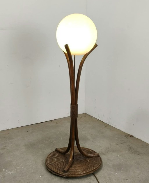 70s Bamboo Lamp – vloerlampen, Rattan