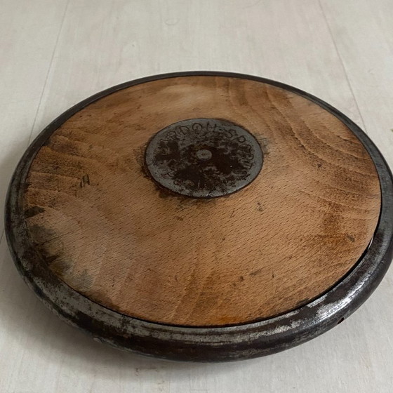 Image 1 of Vintage wooden and metal athletic discus throw