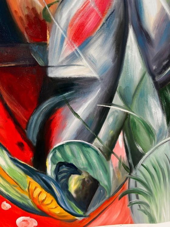 Image 1 of Frans Marc - In the Rain. Hand-painted artwork on canvas (delivered rolled up)