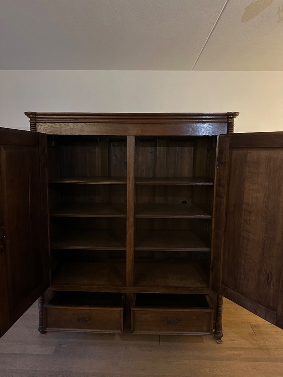 Armario antiguo de roble, Armarios de almacenamiento, Madera, Metal, Marrón, Klassiek (foto 2 de 6)