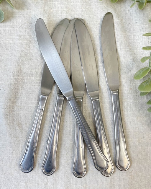 6 Cuchillos Vintage de Acero Inoxidable Fabricados en Francia