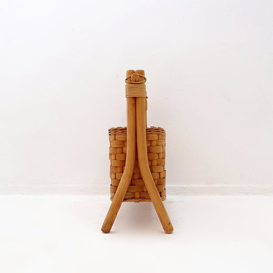 Image 1 of Porte-revues vintage bohème en bambou - Années 1970