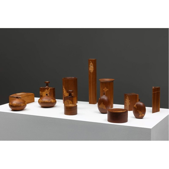 Image 1 of Vintage wooden sculpture set by Michigan Woodworker for Roger Sloan, 1970s