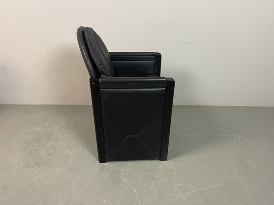 Mid-Century Bulo Belgium Armchair in Black Leather, Postmodern / Memphis Style, 1980s Ref.: CH2017 (photo 3 of 10)