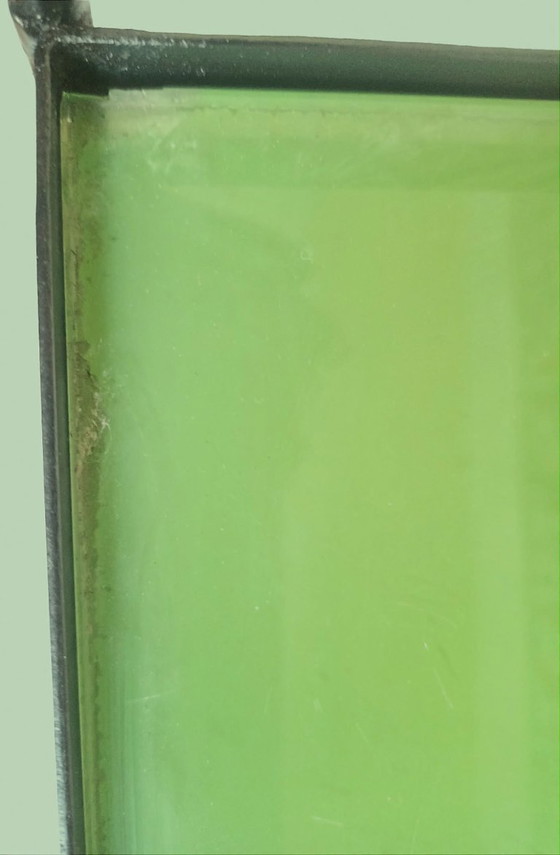 Image 1 of 1950s side table with apple green top, 65.5 cm wide