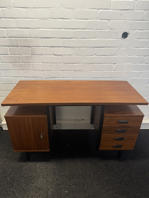 Bureau vintage design milieu du siècle, placage teck années 1960