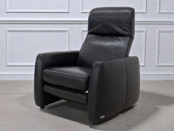 Image 1 of W. Schilling Ergoline – Lujoso sillón reclinable de cuero negro