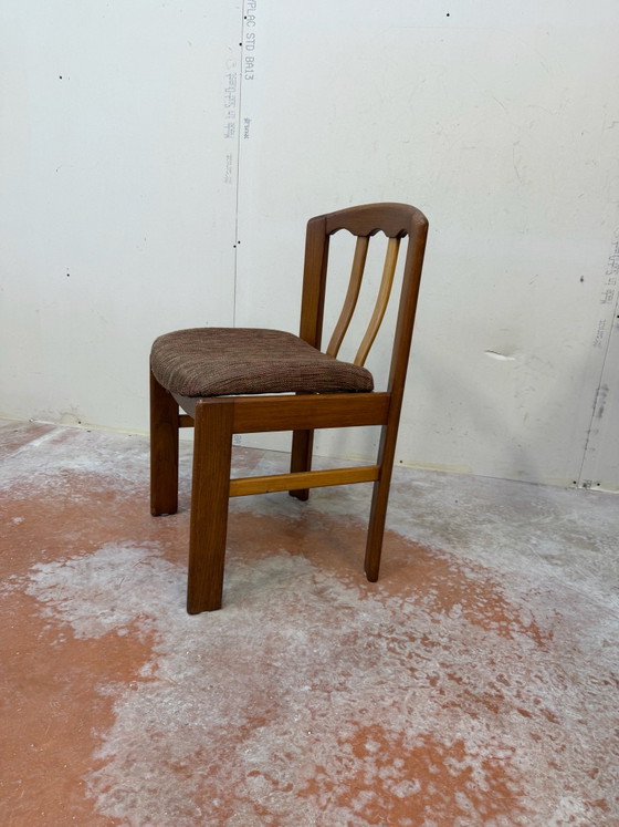 Set di 4 sedie di design scandinavo in olmo massiccio vintage degli anni '70, Sedie da pranzo, Legno, Marrone (foto 13 di 15)
