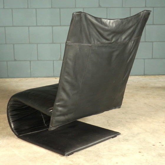 Fauteuil lounge vintage « Zen » – Claude Brisson – Ligne Roset – Années 1980 – Leather (photo 5 of 13)