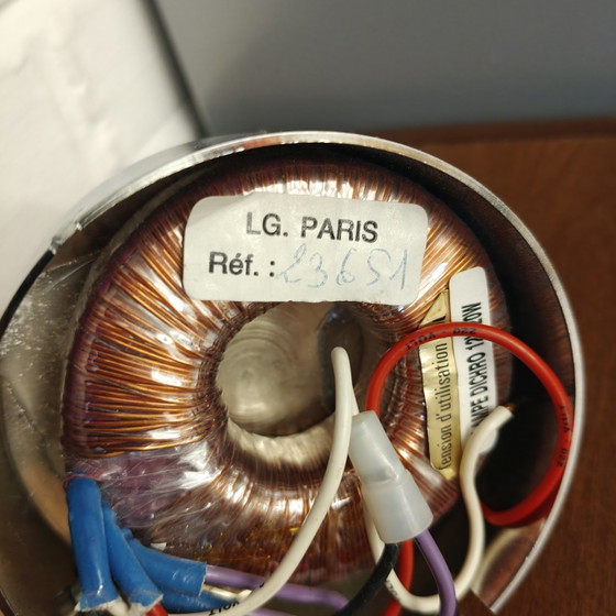 Pair of Lucien Gau LG Paris 23651 Spotlights – French Postmodern Design c. 1990 – Wall lights, Chrome (photo 5 of 15)