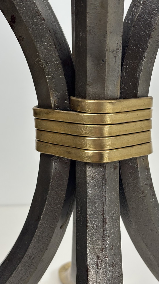 Image 1 of Manfred Bredohl Design robust Brutalist metal coffee table