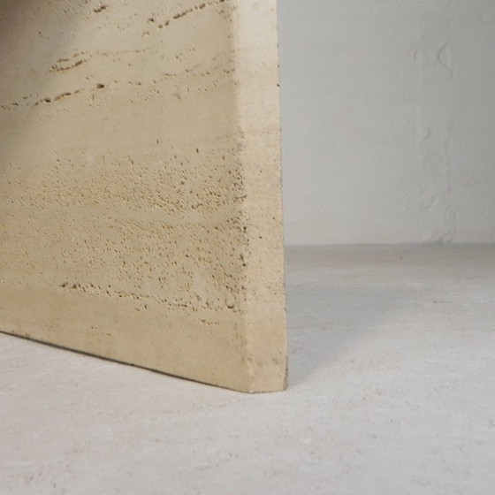 Image 1 of Mid-Century travertine coffee table with triangular top, 1970s