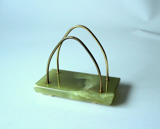 Onyx brass letter holder - Vintage
