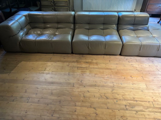 B&B Italia, Tufty time, graugrünes Leder (AF152), 3-teiliges Set, Top-Zustand, Modulare Sofas (Foto 7 von 19)