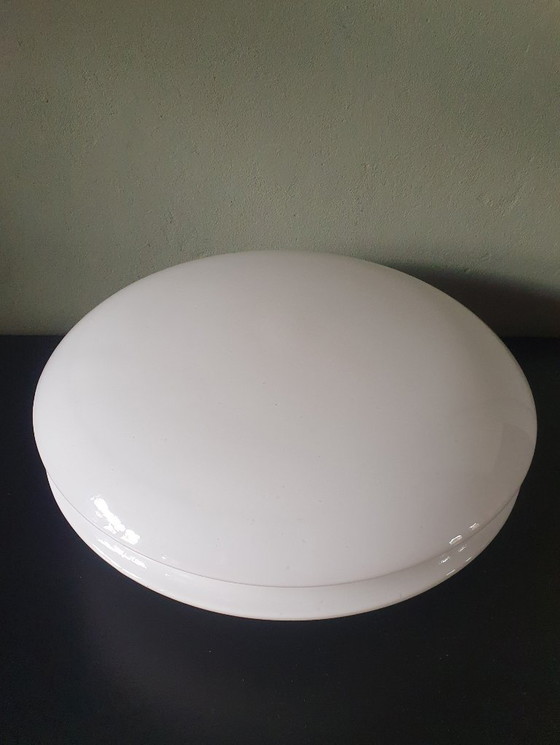 Image 1 of Vintage Raak Amsterdam opaline UFO glass ceiling lamp
