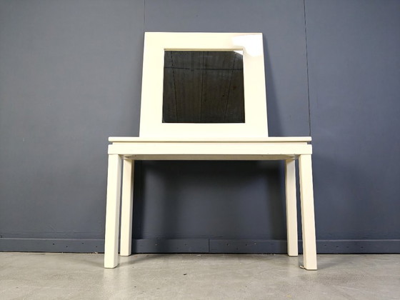 Image 1 of Consolle francese vintage laccata con specchio, anni '80