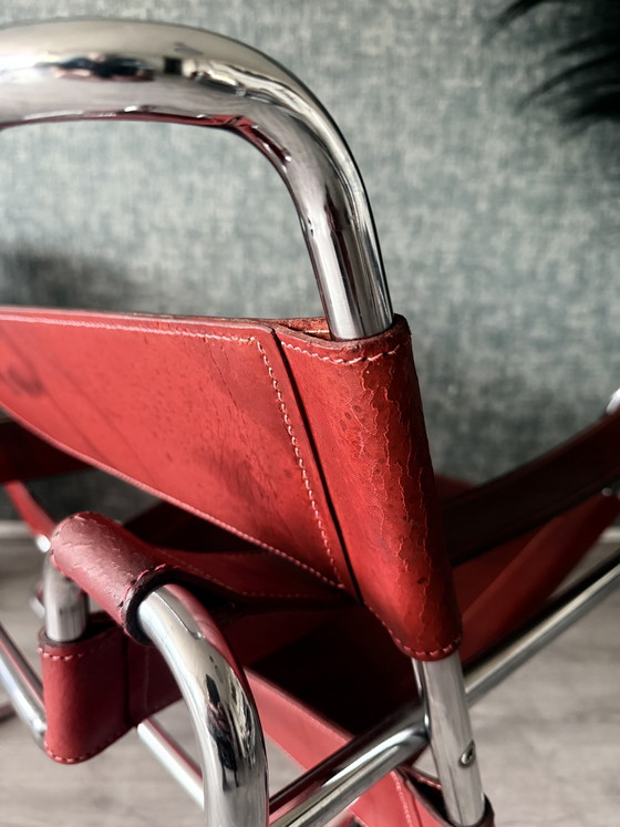 Image 1 of Fauteuil Wassily vintage de Marcel Breuer pour Fasem, cuir rouge bordeaux
