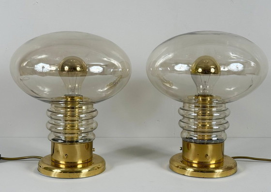 Image 1 of Set van twee lampen/paddenstoellampen uit het midden van de 20e eeuw van Luigi Colani, jaren 70.