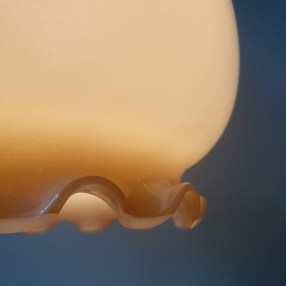 Vintage Glass Pendant Lamp - Flower Calyx design from France, Metal, Gold (photo 11 of 18)