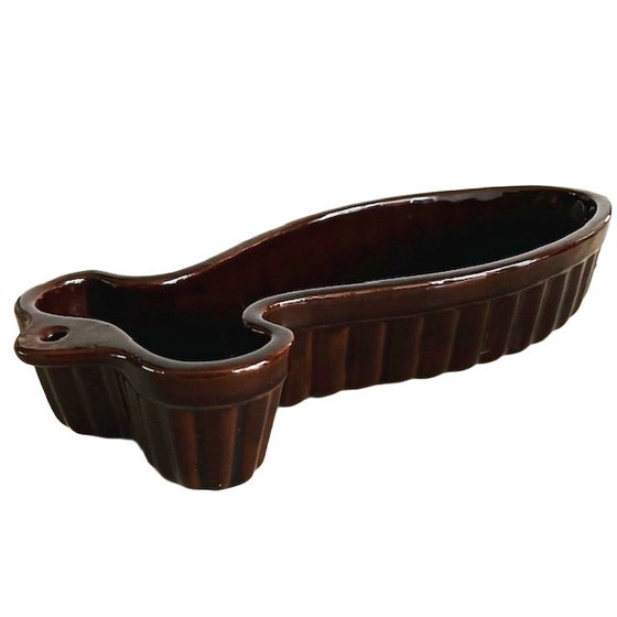Image 1 of Piatto vintage a forma di pesce Scheurich Cerabac, ceramica della Germania occidentale, smalto marrone, anni '70
