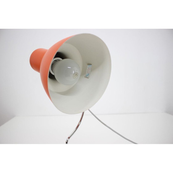 Image 1 of Pair of vintage desk lamps, orange-red, Czechoslovakia 1960