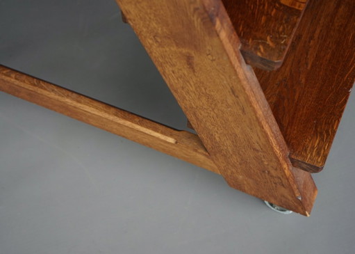 Scaletta da biblioteca vintage in rovere del XX secolo – decoratieve objecten, Wood (photo 2 of 17)