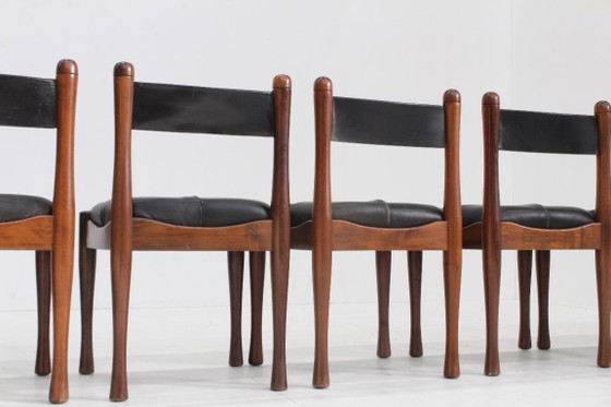 Bernini Vintage Italian Dining Chairs by Silvio Coppola, Set of 6 – Dining tables, Leather (photo 4 of 10)