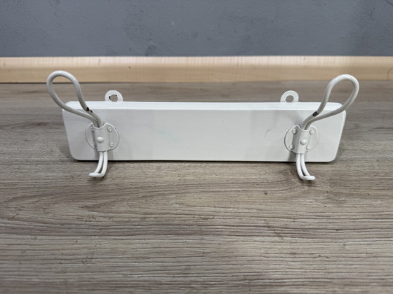 Image 1 of White Coat Rack with Double Hooks