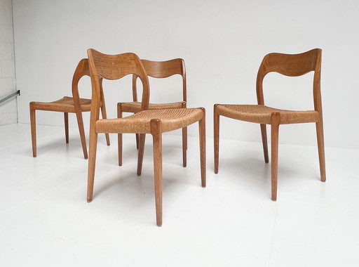 Set of 4 Niels Otto Moller chairs, 1950s