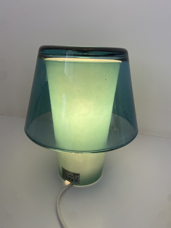 Image 1 of Lampada da tavolo vintage IKEA Gavik a forma di fungo, vetro blu petrolio, design di Helena Svensson, anni '90.