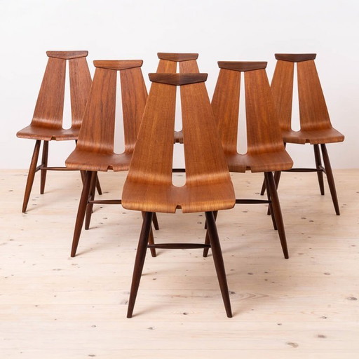 Set of 6 Chairs by Risto Halme for Isku, Finland, 1960s