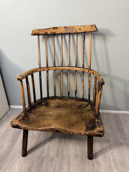 Antieke 18e Eeuws Windsor Stoel Met Armleuningen – fauteuils, Wood (photo 2 of 14)