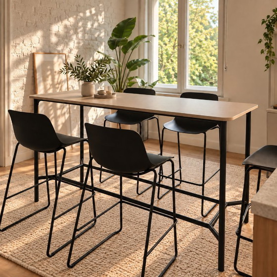 Tavolo alto Brunner nate s + 5 sgabelli da bar crona light | 2022 – Set da pranzo, Plastica, Legno (photo 2 of 9)