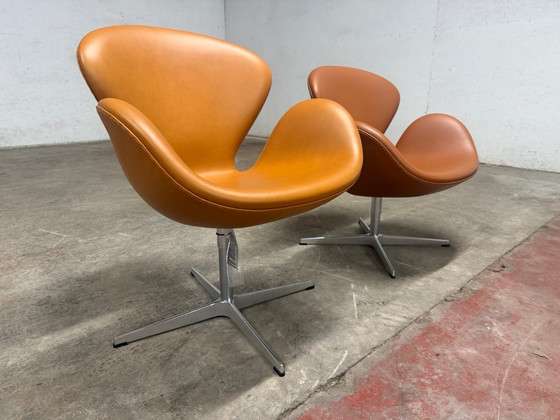 Fritz Hansen Swan chair High model in Camel-Cognac leather, NEW CONDITION! Incl documentation!, Armchairs (photo 14 of 15)