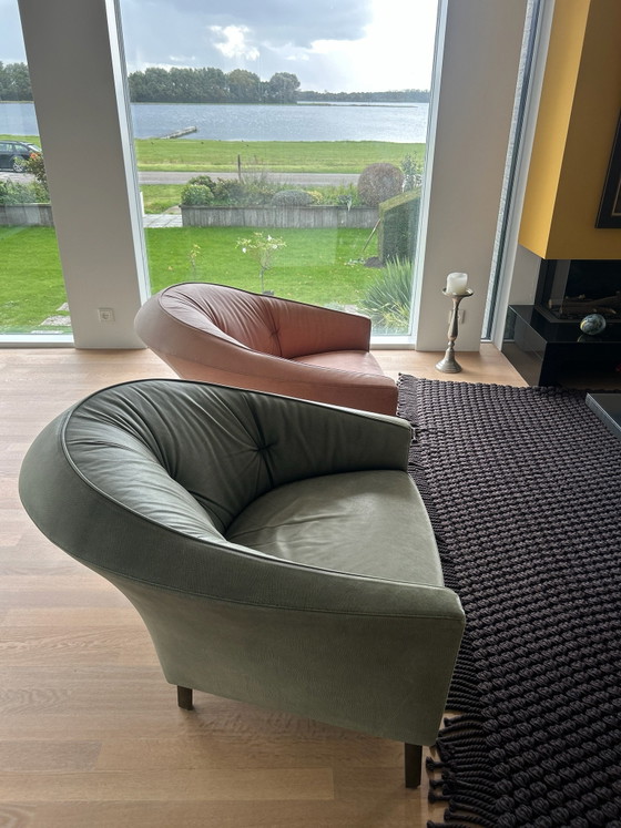 2x UNIQUE Montis Suite 90s design leather armchairs, Iron, Green (photo 9 of 10)