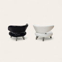 Yin&Yang – Skulpturale italienische Loungesessel aus Leder und Chrom
