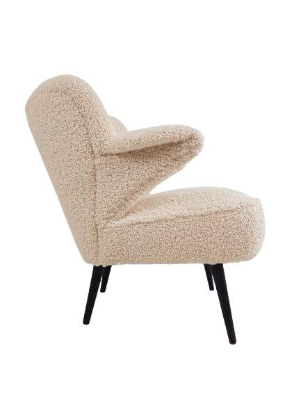 Vintage Cocktailstoeltje Fauteuiltje Teddy Nieuw Gestoffeerd – Wood, Textile (photo 2 of 10)